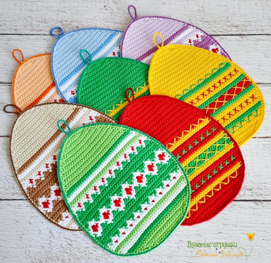 Пасхальные сувениры. Мастер класс по вязаным крючком прихваткам (Светлана Забелина)