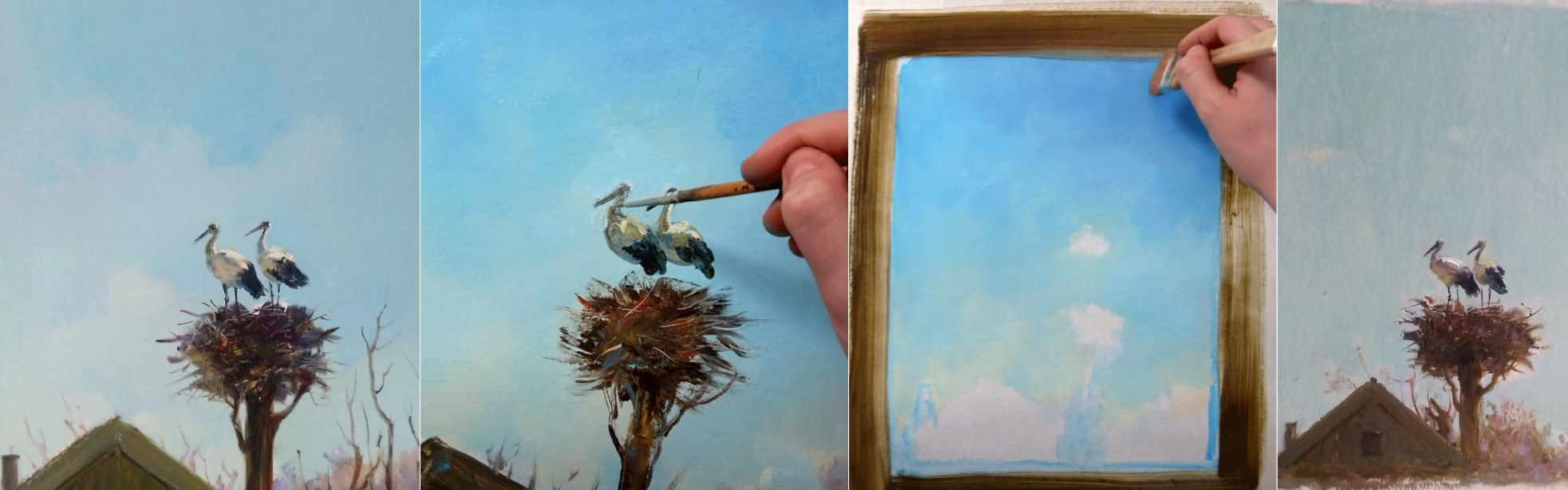 Аисты в гнезде (Александра Щёголева)