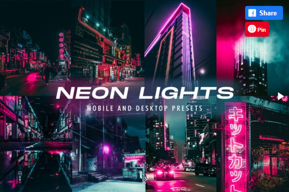 [Creativefabrica] 10 Neon Lights Lightroom Presets