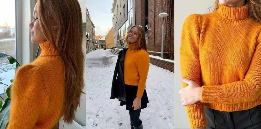 [Вяжи.ру] Свитер с рукавом фонарик Power Puff (Dreamknit)