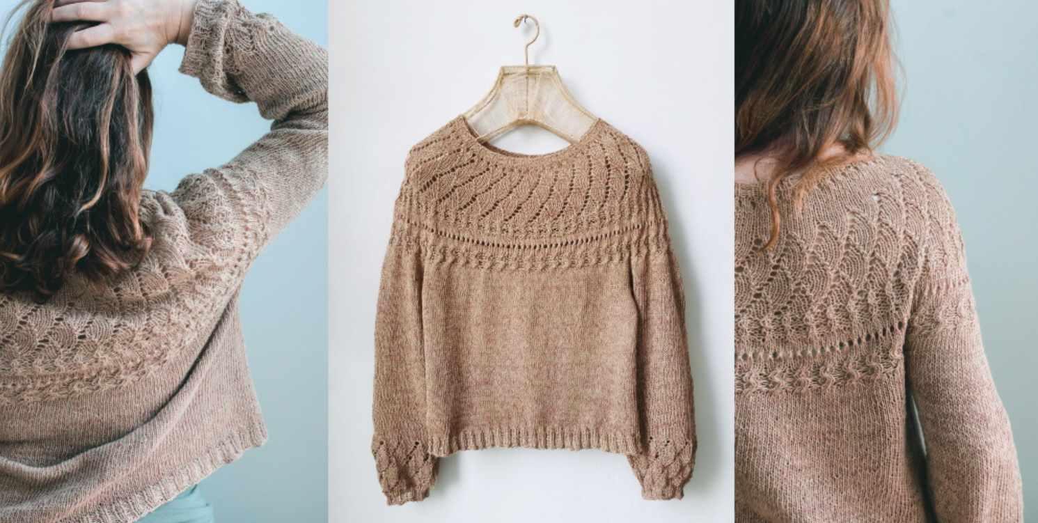 [Вяжи.ру] Пуловер с узором на кокетке Hanami