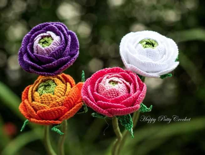 Ranunculus Flower/Лютик Цветок (HappyPattyCrochet)