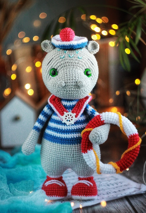 [Natali_niv] Бегемотик морячок Донни. Крючок (Наталия Конивченко), фото 1 из 1.