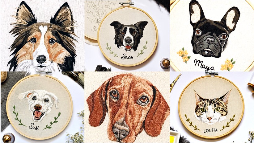 [Domestika] Вышитые портреты животных. Рисование иглой для начинающих / Needle Painting for Beginners (Валентина Кастило), фото 1 из 1.