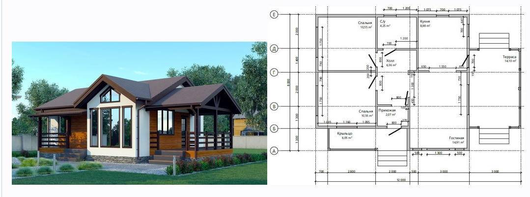[Строй и Живи] Готовый проект каркасного одноэтажного дома 8,0 x 9,0 метров (Александр Касумов)
