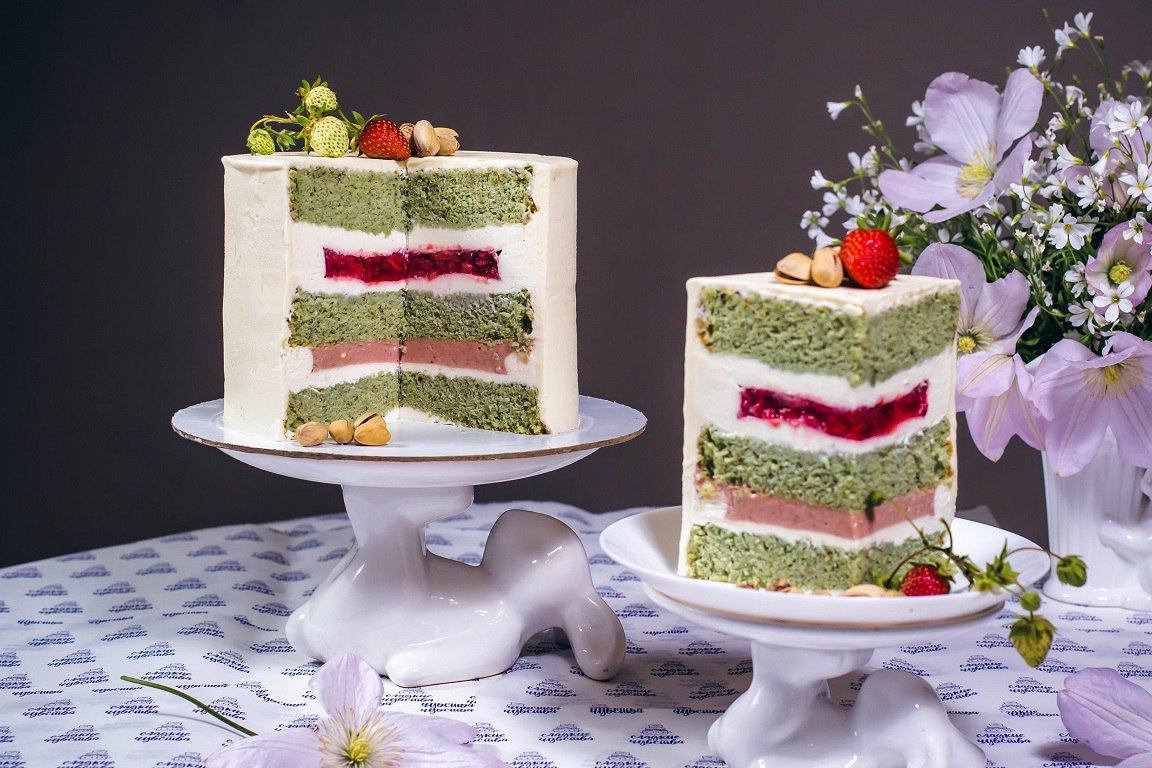 Торт Изумрудный с клубникой (Юлианна Сухотерина)