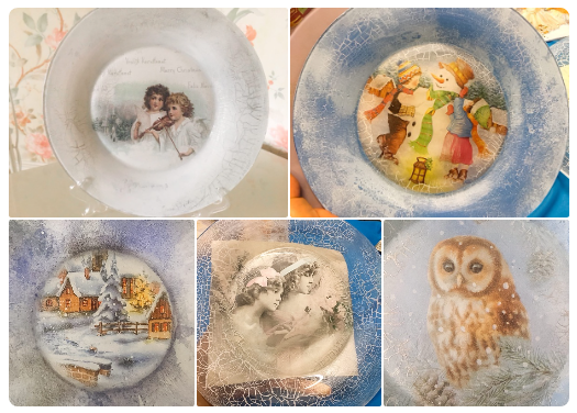 В ожидании сказки. Обратный декупаж на тарелке (Татьяна Куксенко)