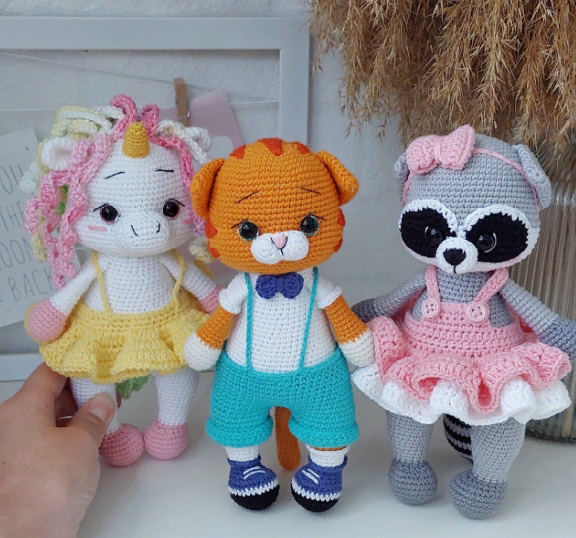 Единорожка, Енотик, Котик (Екатерина Камнева)