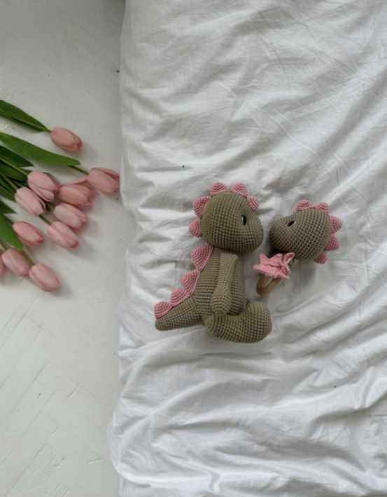 [Kintsle_toys] Дино+погремушка (Мария Кинцле)