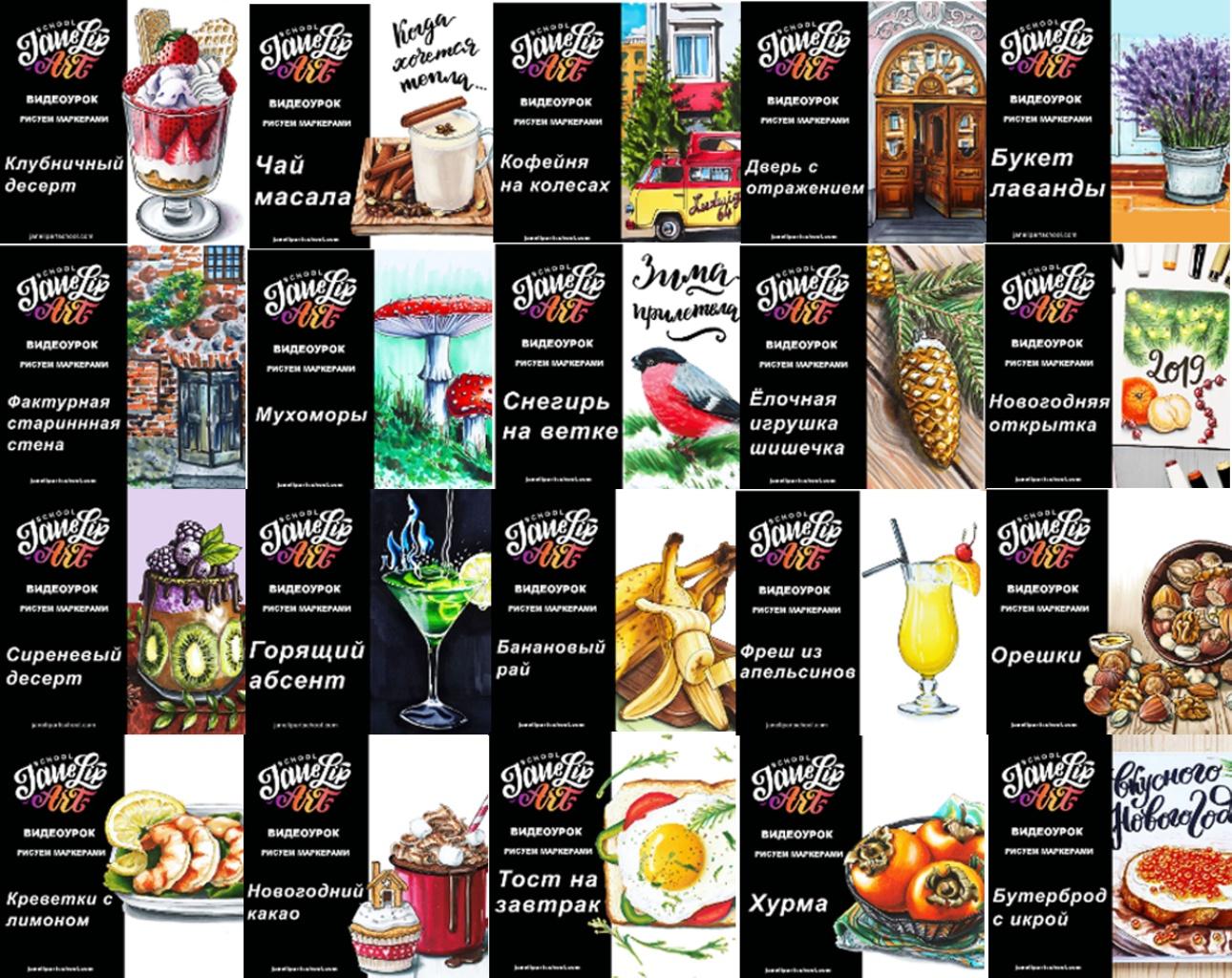 [Janelip Art] Пакет видео-уроков по рисованию маркерами (Евгения Липатова)