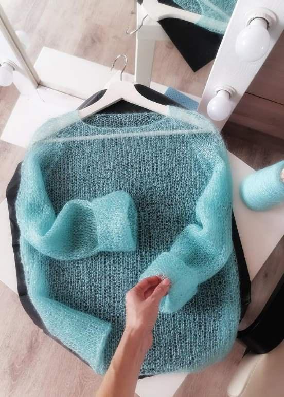 [perosha_knitwear] Свитер basic_паутинка