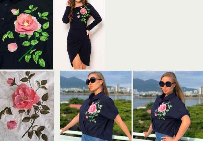 [Embroidery dreams] Роза 3Д вышивка с элементами аппликации (Birochka)