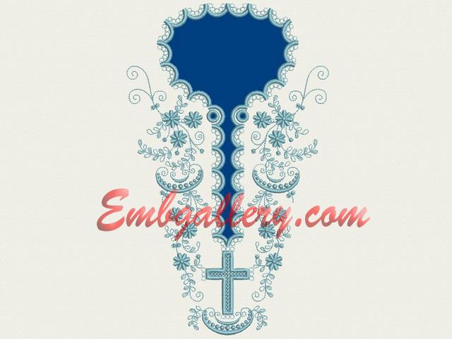 Дизайн машинной вышивки «Крестильный набор_2_горловина» [embgallery]