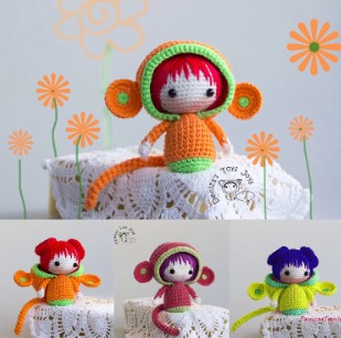 Маленькая куколка Обезьянка из серии Tanoshi (Татьяна Коробкова)