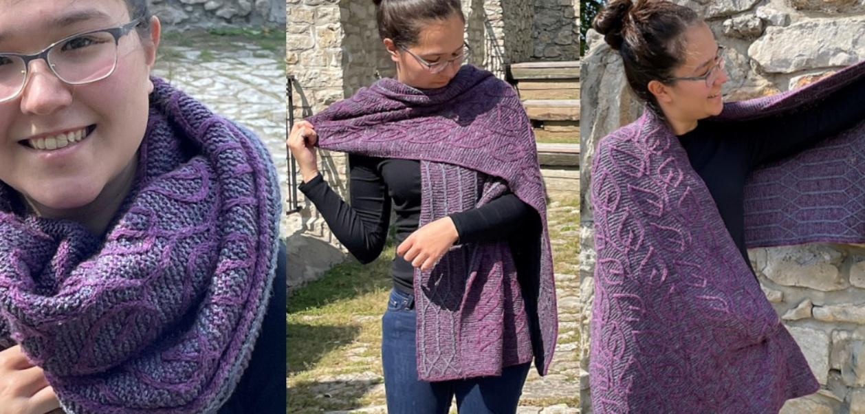 [Вяжи.ру] Двухсторонний палантин "Secret Garden"