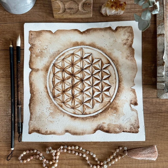 Мастер - класс Цветок Жизни. Сакральная геометрия акварелью (Татьяна Потехина)