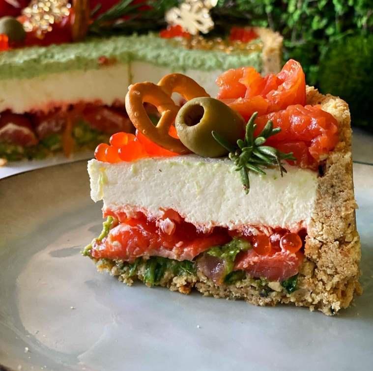 [brutal_cakes] Закусочный чизкейк без выпечки Авокадо-красная рыба-икра