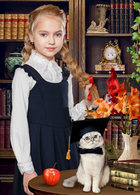 [DigitalArtStudio] Библиотека. Кот ученый