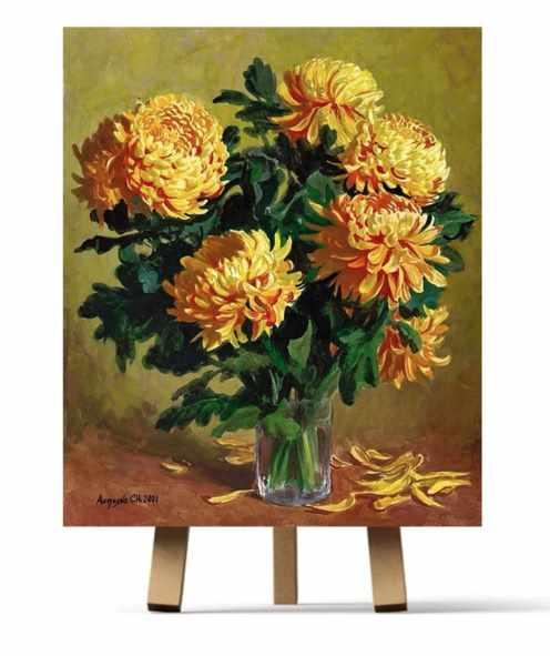 [Рисуем дома] Хризантемы (Ирина Шпакова)