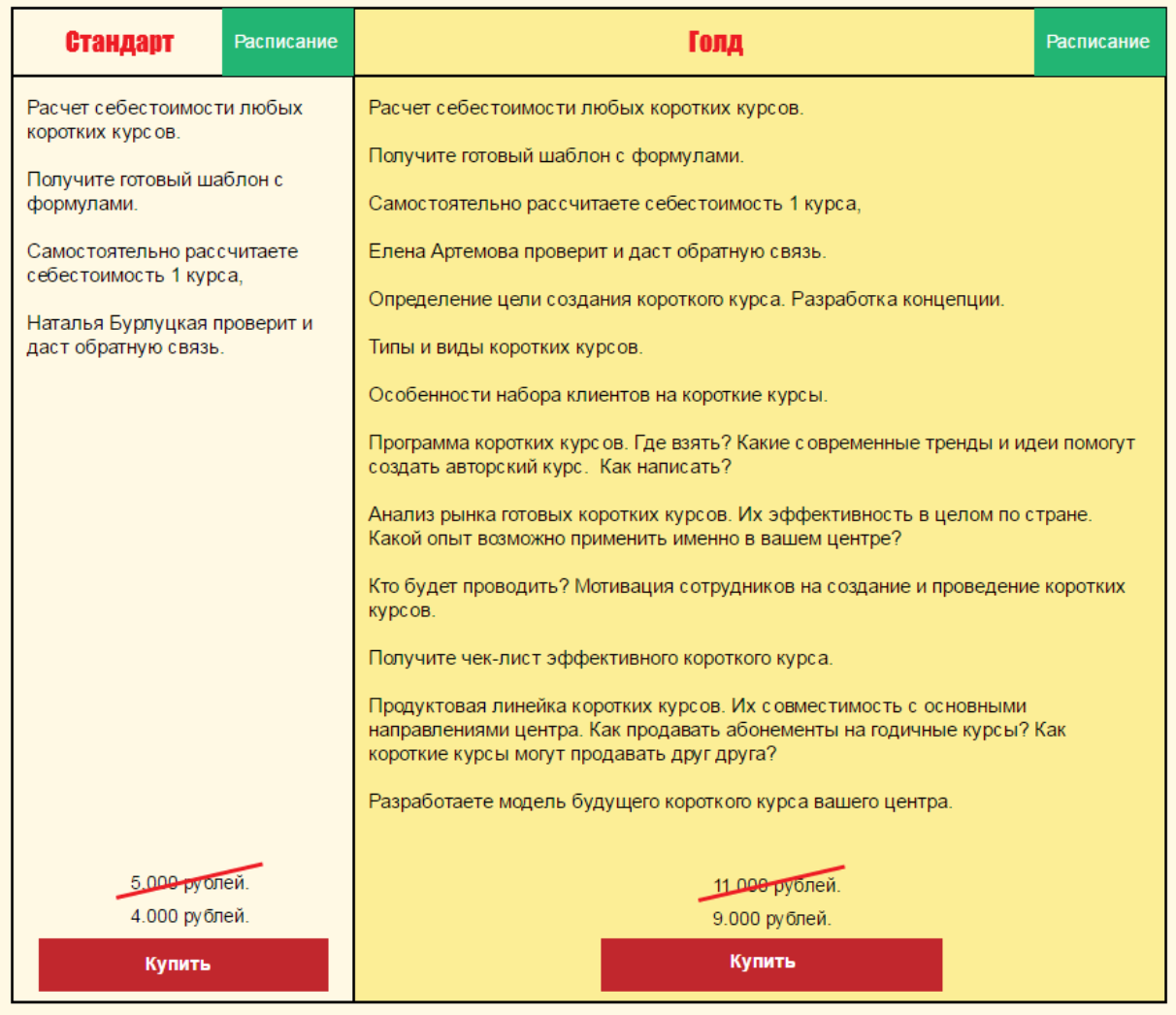 Короткие курсы в вашем центре (Елена Артемова)