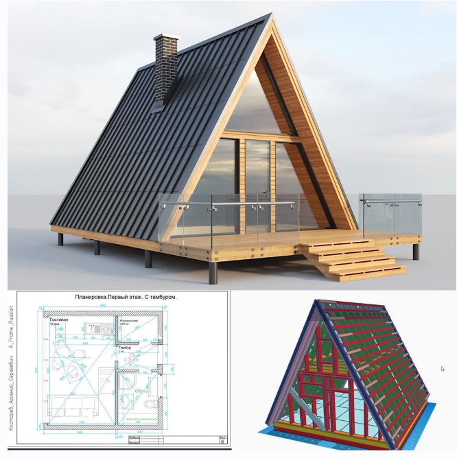 Проект Космос, дом 6х6 с террасой (Арсений Костарев)