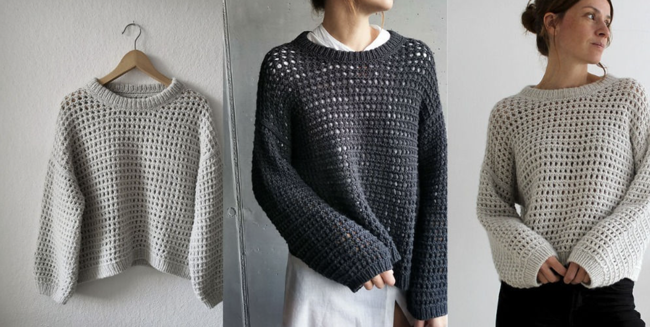 [Вяжи.ру] Стильный джемпер Mesh (Сюзанна Мюллер)