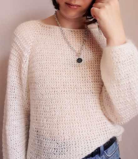 Пуловер-паутинка крючком (Анастасия Михеева)