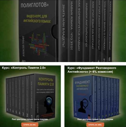 Стратегия полиглотов + Контроль памяти 2.0 + Фундамент разговорного английского (Алексей Грофт)