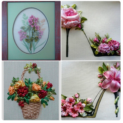 Комплект курсов: Розочки в корзинке, Цветы на органзе и Цветочные туфельки, 2017 (Светлана Герасимова)