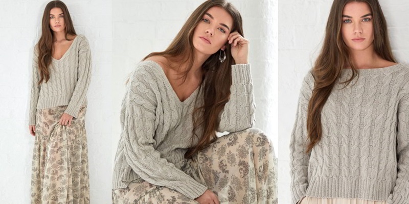 [Вяжи.ру] Пуловер с косами Fain