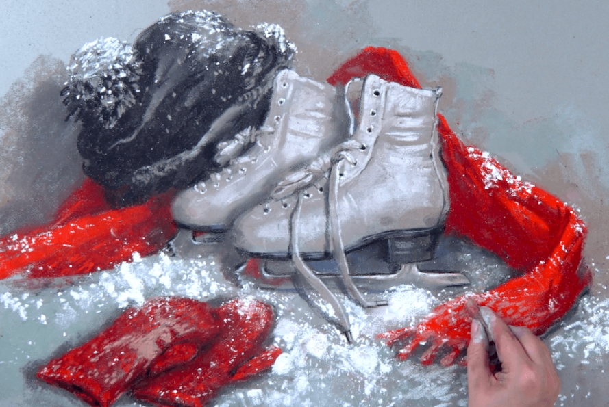 [lectoroom] Зимний натюрморт пастелью - фигурные коньки (Мария Павлова)