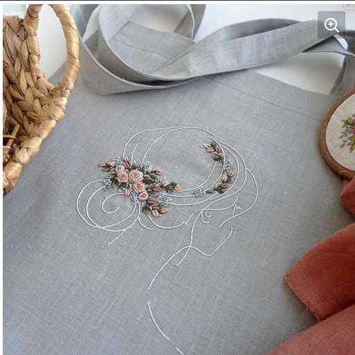 Мастер-класс: Сумка шопер Девушка с цветами (Полина Лотышева)