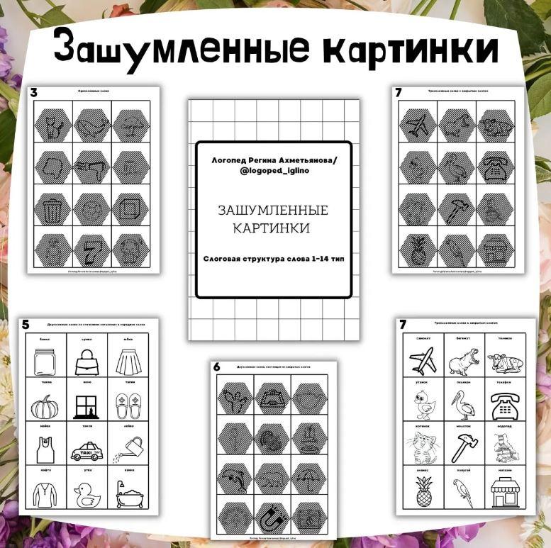 Зашумленные картинки. Слоговая структура слова 1-14 тип (Регина Набиева)