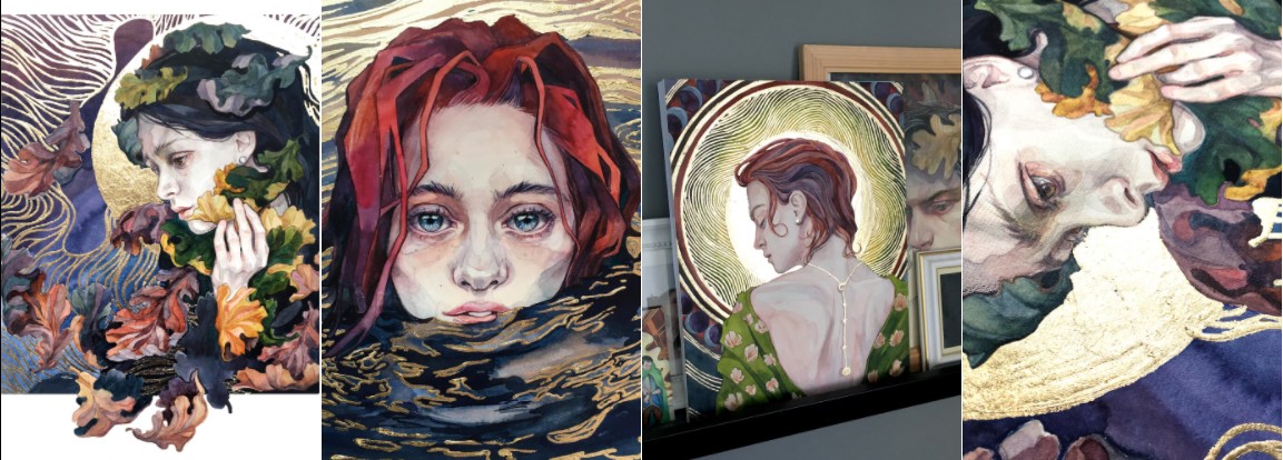 [lectoroom] Женский портрет акварелью и поталью (Сергей Зиновкин)