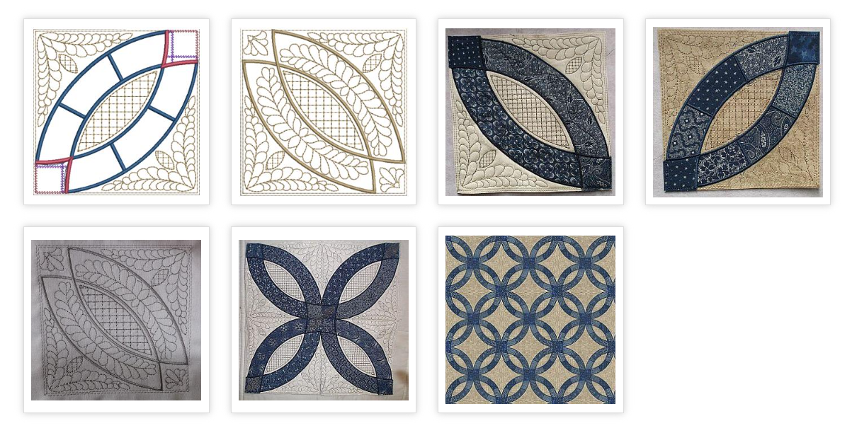 [OregonPatchWorks] Машинная вышивка. Комплект для квилтинга № 2 Обручальные кольца (Allstitch)