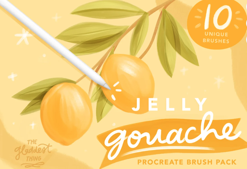 Jelly Gouache Brush Pack for Procreate. Набор кистей Jelly Gouache для Procreate (The Gladdest Thing)