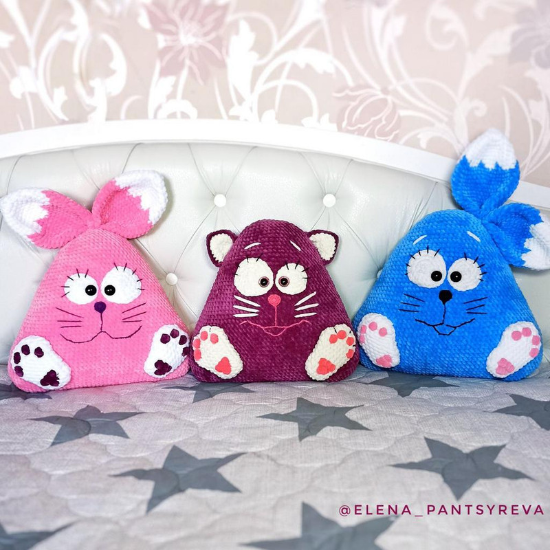 Подушка Зверушка Зайка Котик в формате (Елена Панцырева)