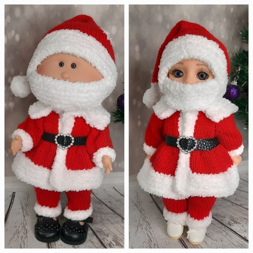 Костюма Санты для кукол Мия и Ася (Лариса Пронина)