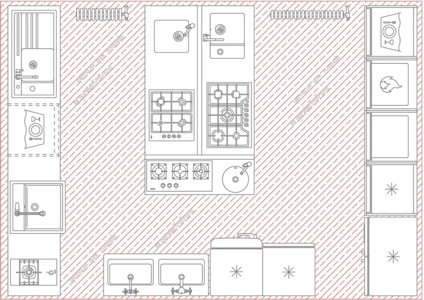 [Architectured] Сантехника и оборудование. Набор деталей для планов. Часть "Б"