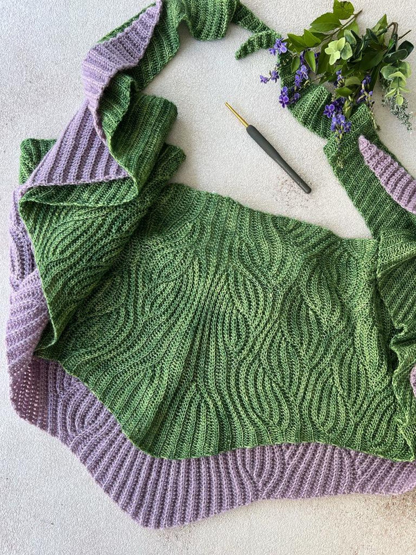 Шаль-бактус крючком Акварель (voobrazhalkina)