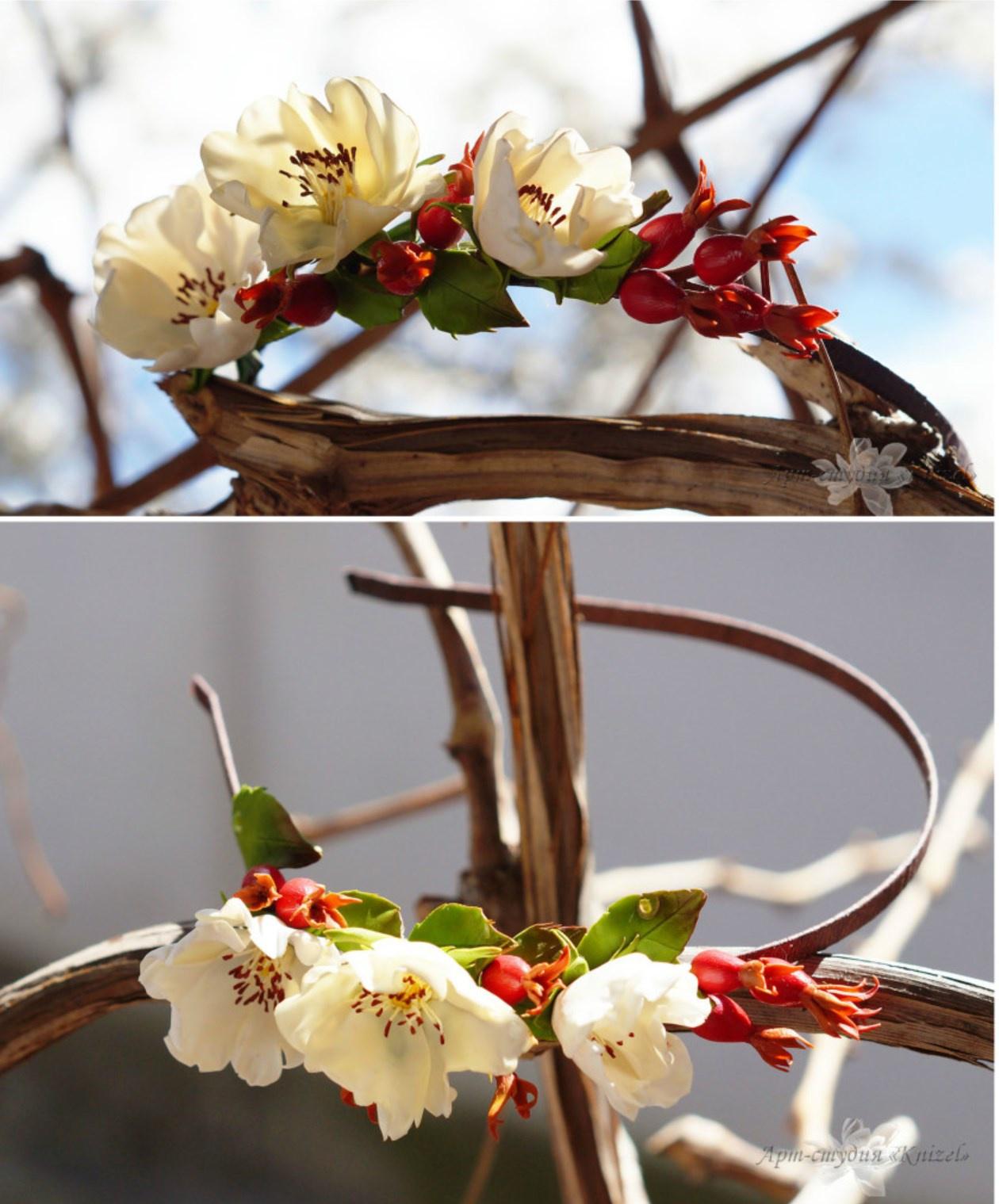 Обруч Цветение шиповника (Татьяна Книзелене)