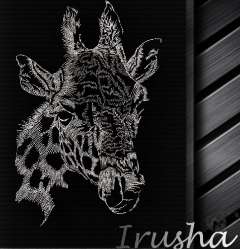 [livemaster] Белым по черному Жираф (Ирина Виноградова)