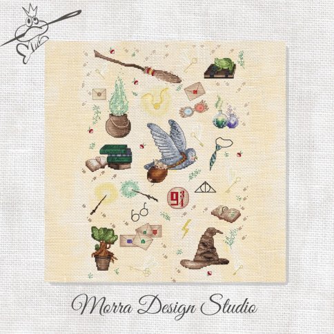 Семплер Волшебника, схема для вышивки Harry Potter (Morra Marran)