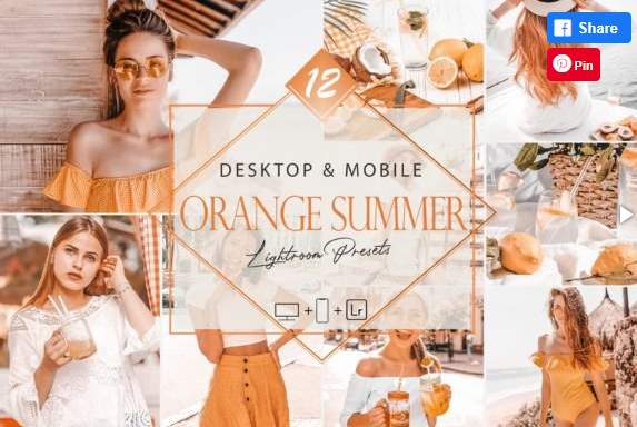 [Creativefabrica] 12 Orange Summer Lightroom Presets