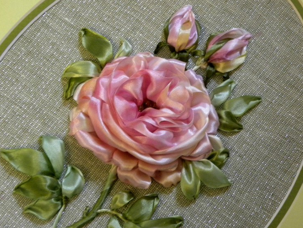 Вышивка лентами Красавица Роза (Светлана Герасимова)