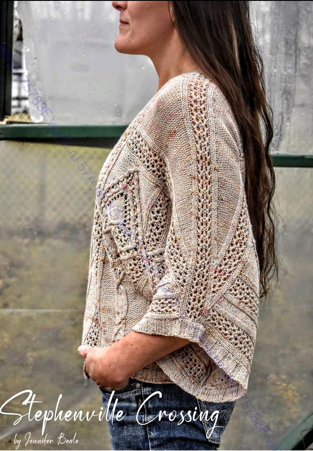 [Вяжи.ру] Пуловер с ажурными косами Stephenville Crossing (Jennifer Beale)