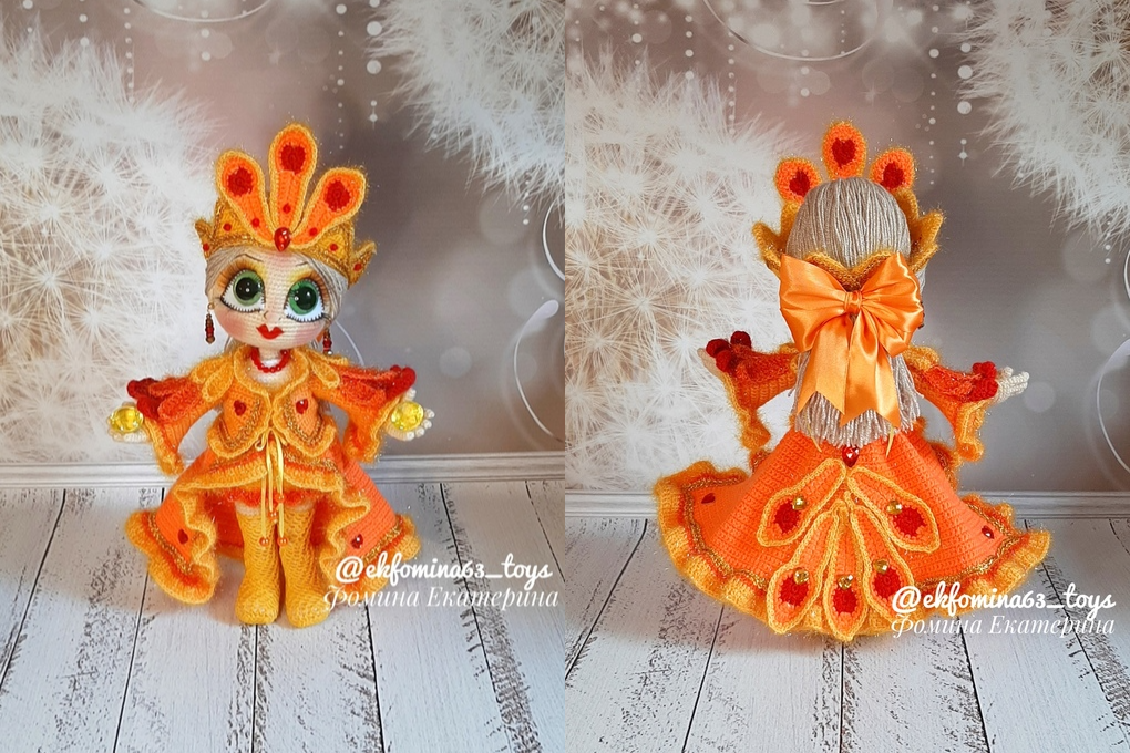 [Вязаный мирок Феи] Кукла Жар-птица (Екатерина Фомина)