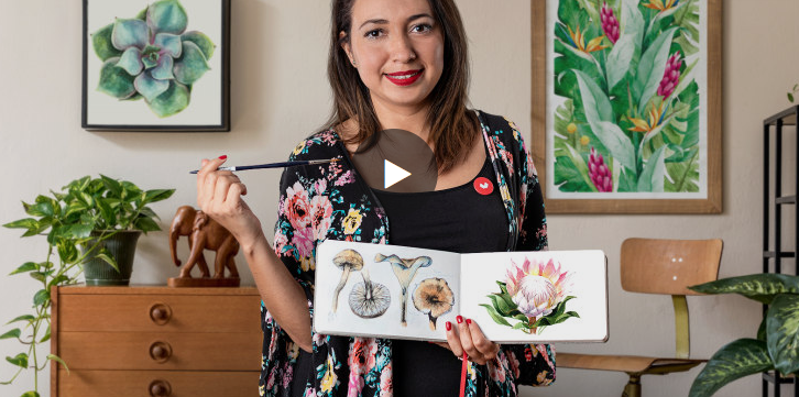 Ботаническая иллюстрация акварелью (Полина Масиэль)