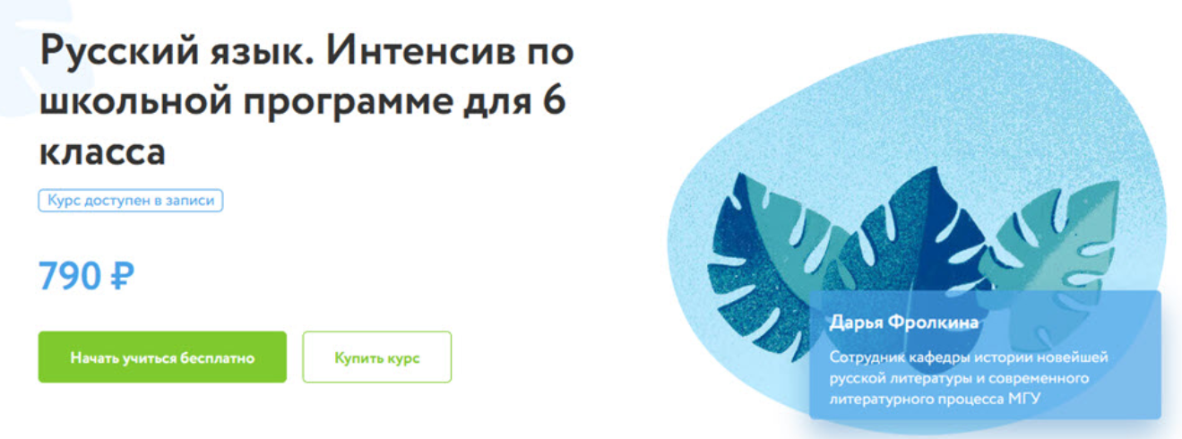 [ФоксФорд]  Русский язык. Интенсив по школьной программе для 6 класса (Дарья Фролкина)