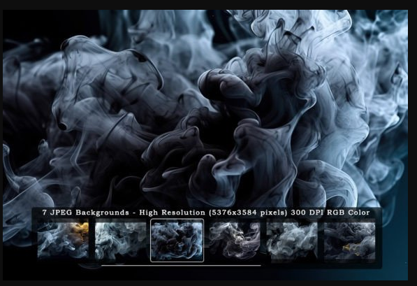 [Creativefabrica] Vivid Black Smoke in Black Backgrounds
